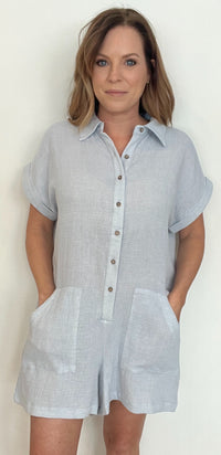 Surfrider Cotton Romper-Light Blue