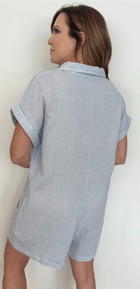 Surfrider Cotton Romper-Light Blue