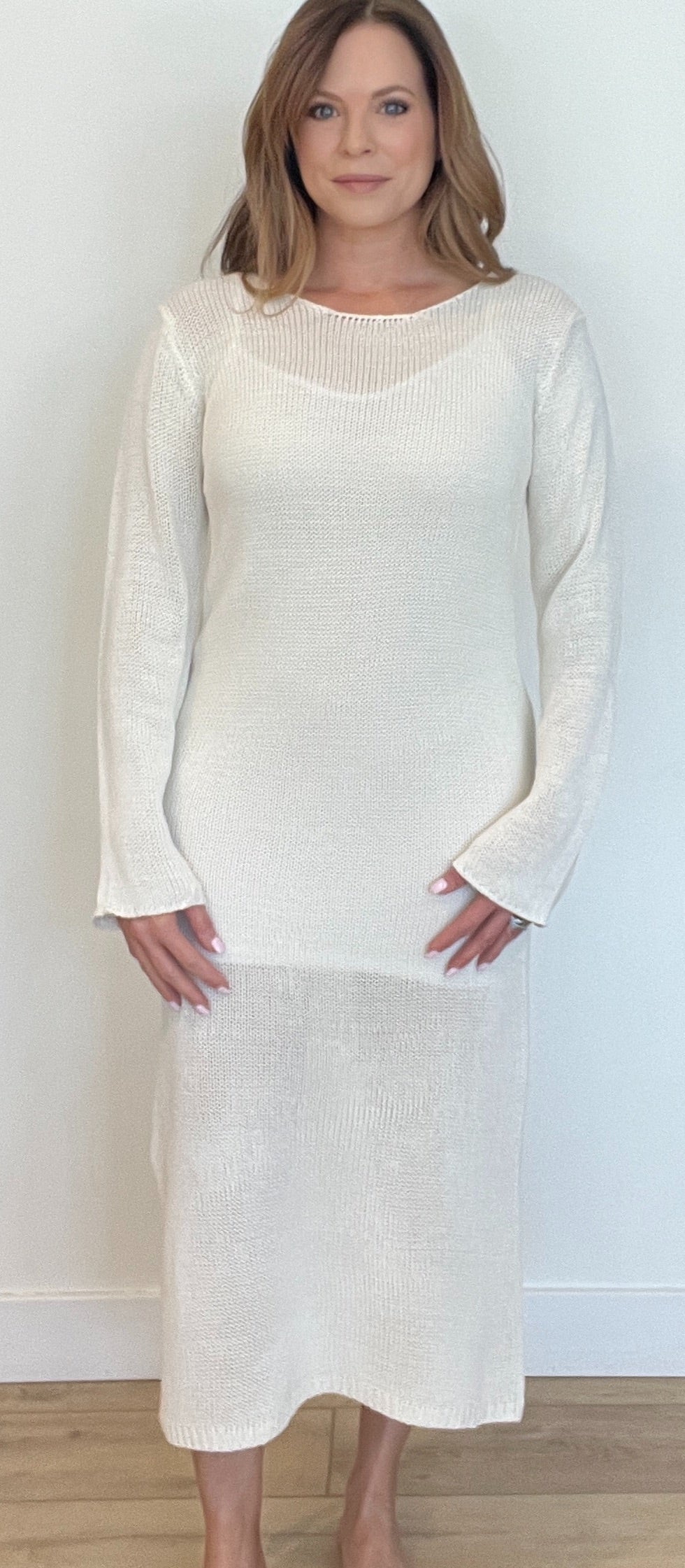 Tuscan Knit Maxi Dress-Cream-Final Sale