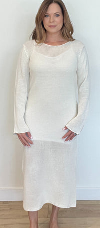 Tuscan Knit Maxi Dress-Cream-Final Sale