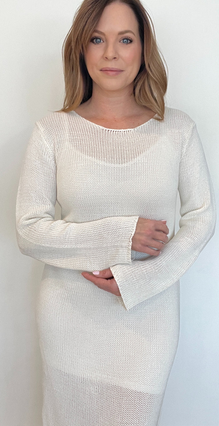 Tuscan Knit Maxi Dress-Cream-Final Sale