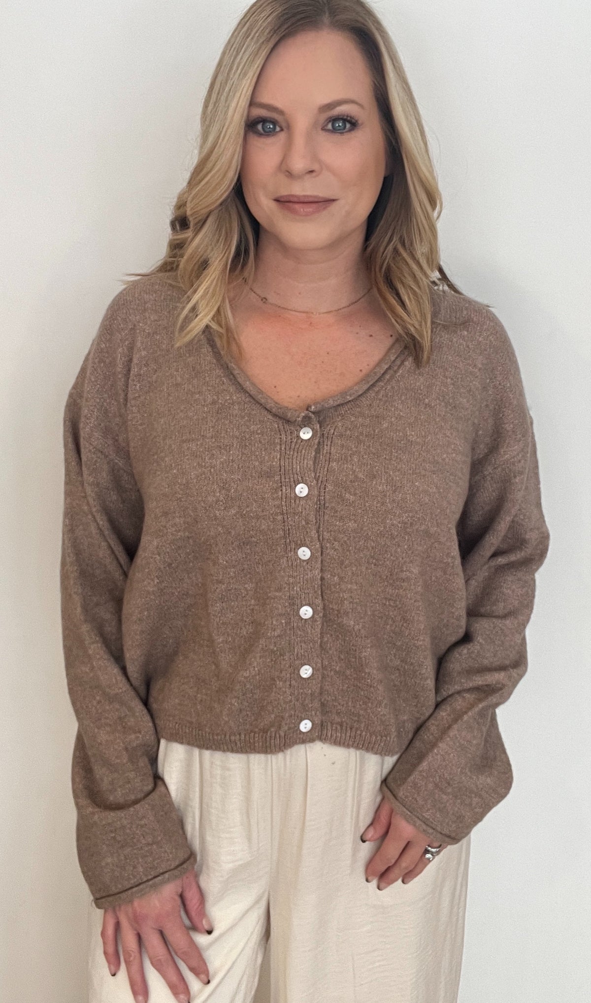 Coastal Sand Cardigan-Mocha
