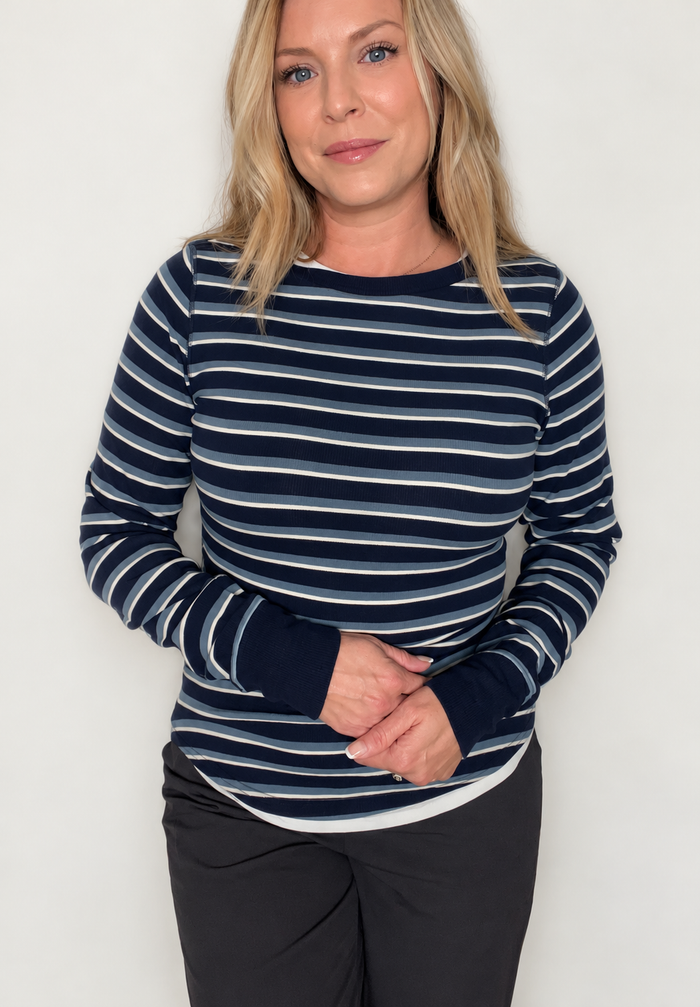 The Staple Top-Blue Stripe