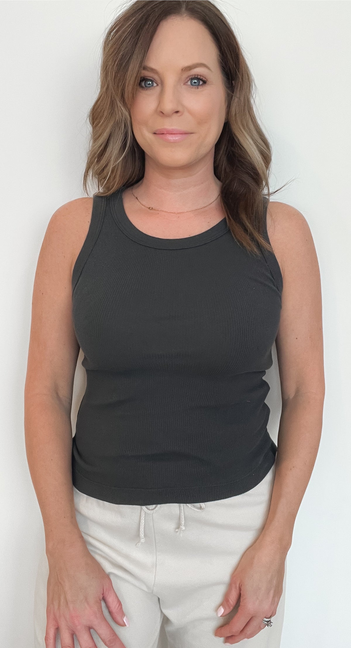 Saturdays Organic Cotton Tank-Washed Black