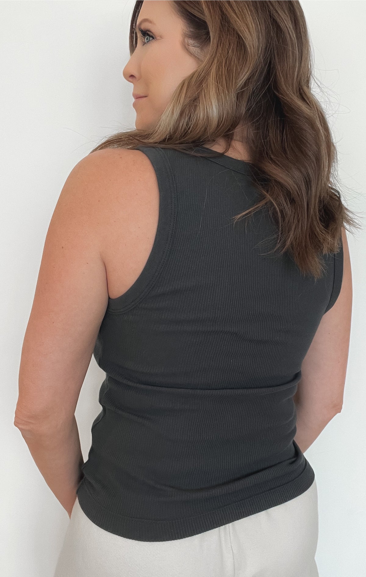 Saturdays Organic Cotton Tank-Washed Black