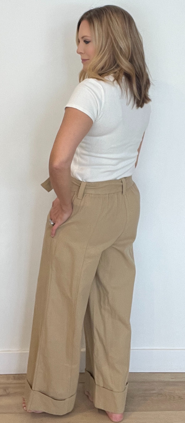 Macy Cotton Pants-Khaki-Final Sale