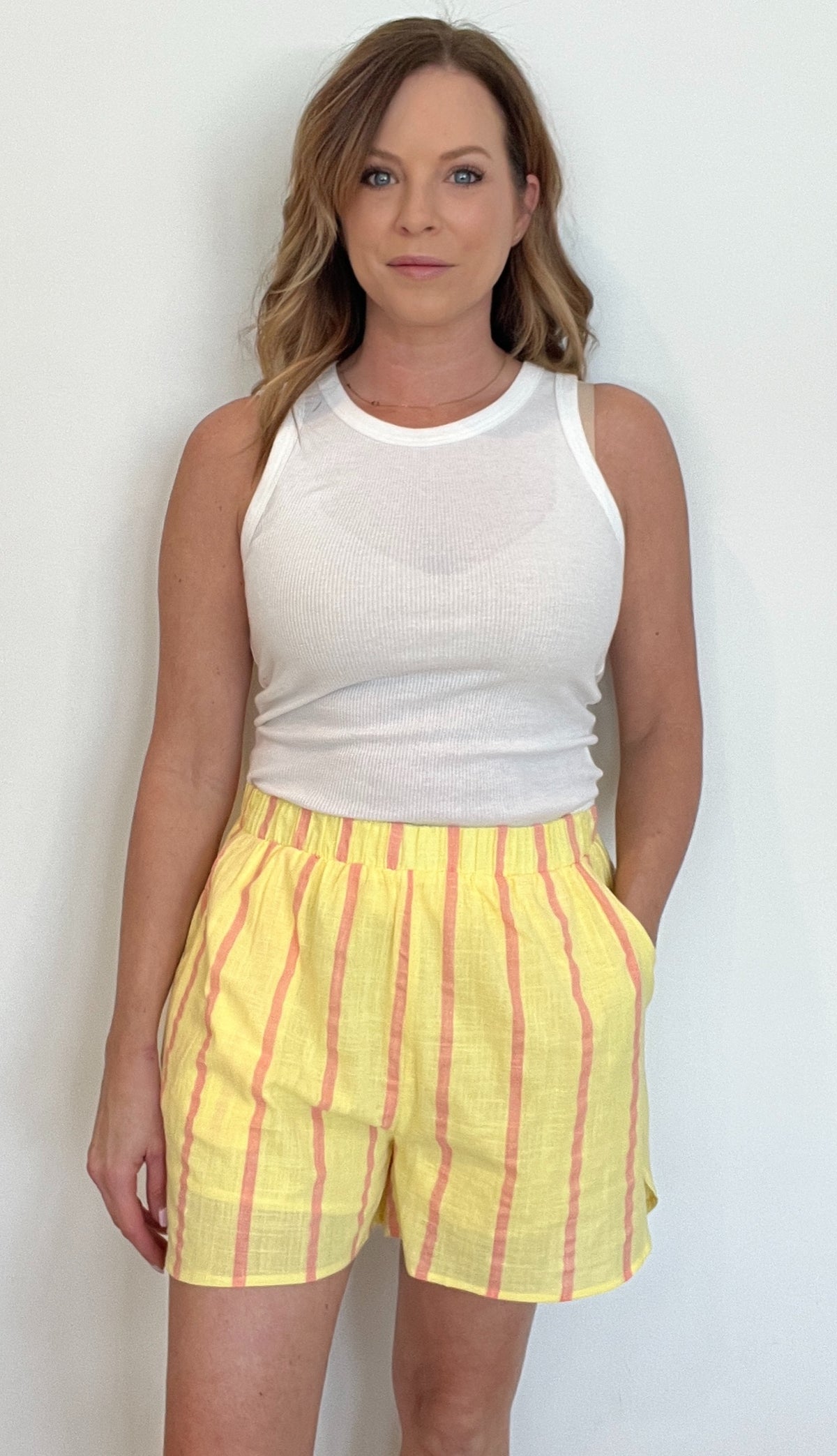 Poolside Cotton Short-Lemonade-Final Sale