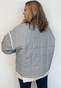 Gingham Jacket-Blue/Cream