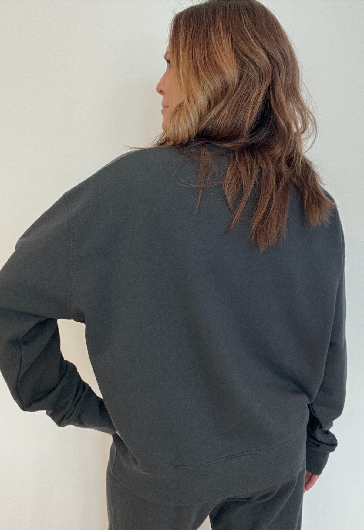 Saturdays Organic Cotton Crew Sweatshirt-Washed Black