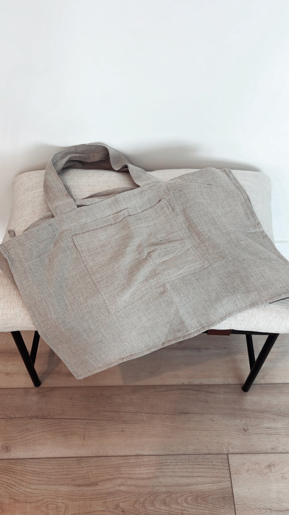 Beach Day Linen Tote-Natural