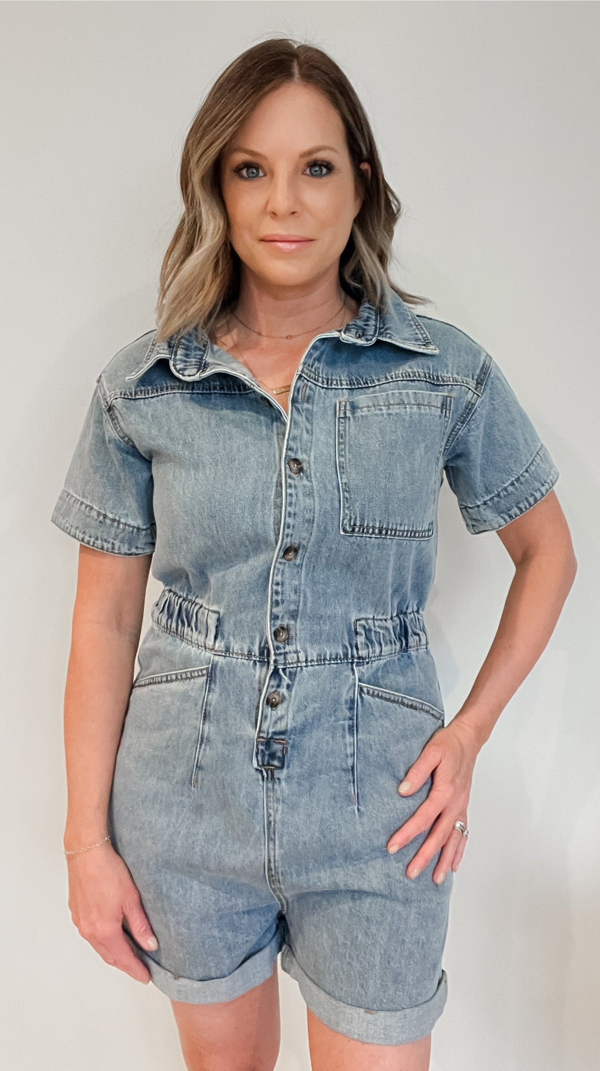 Lily Denim Romper-Final Sale