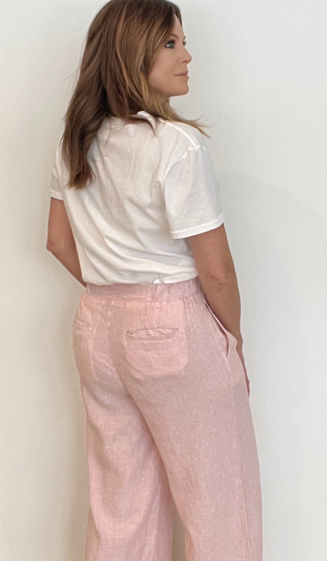 Ocean Breeze Linen Blend Pants-White Clay
