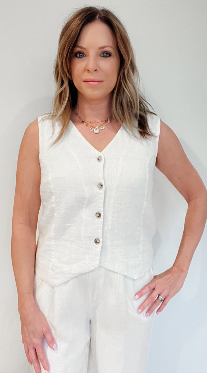 Ocean Breeze Vest-White