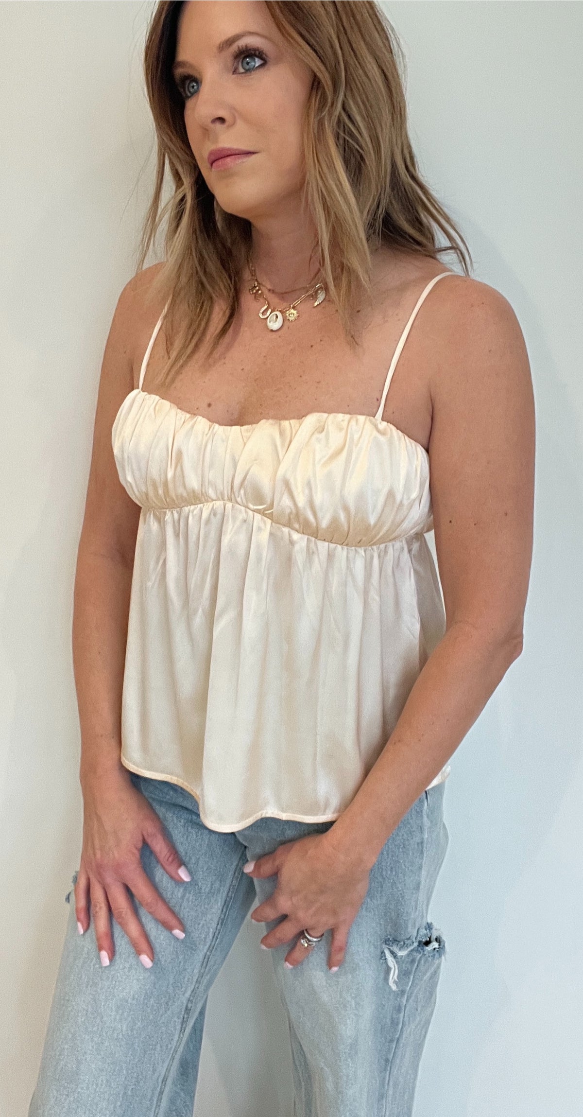 Happy Hour Satin Tank-Final Sale