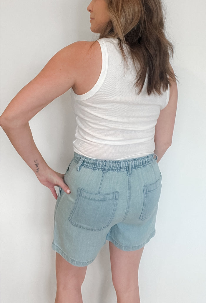 Luca Shorts-Light Wash