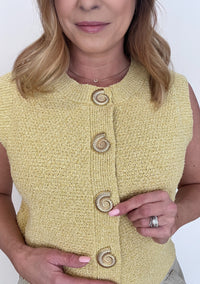 Shell Knit Tank-Mustard-Final Sale