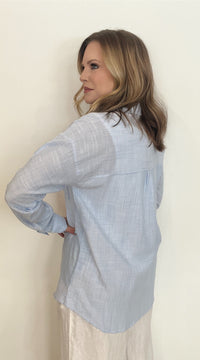 Cool Breeze Button Down-Blue-Final Sale