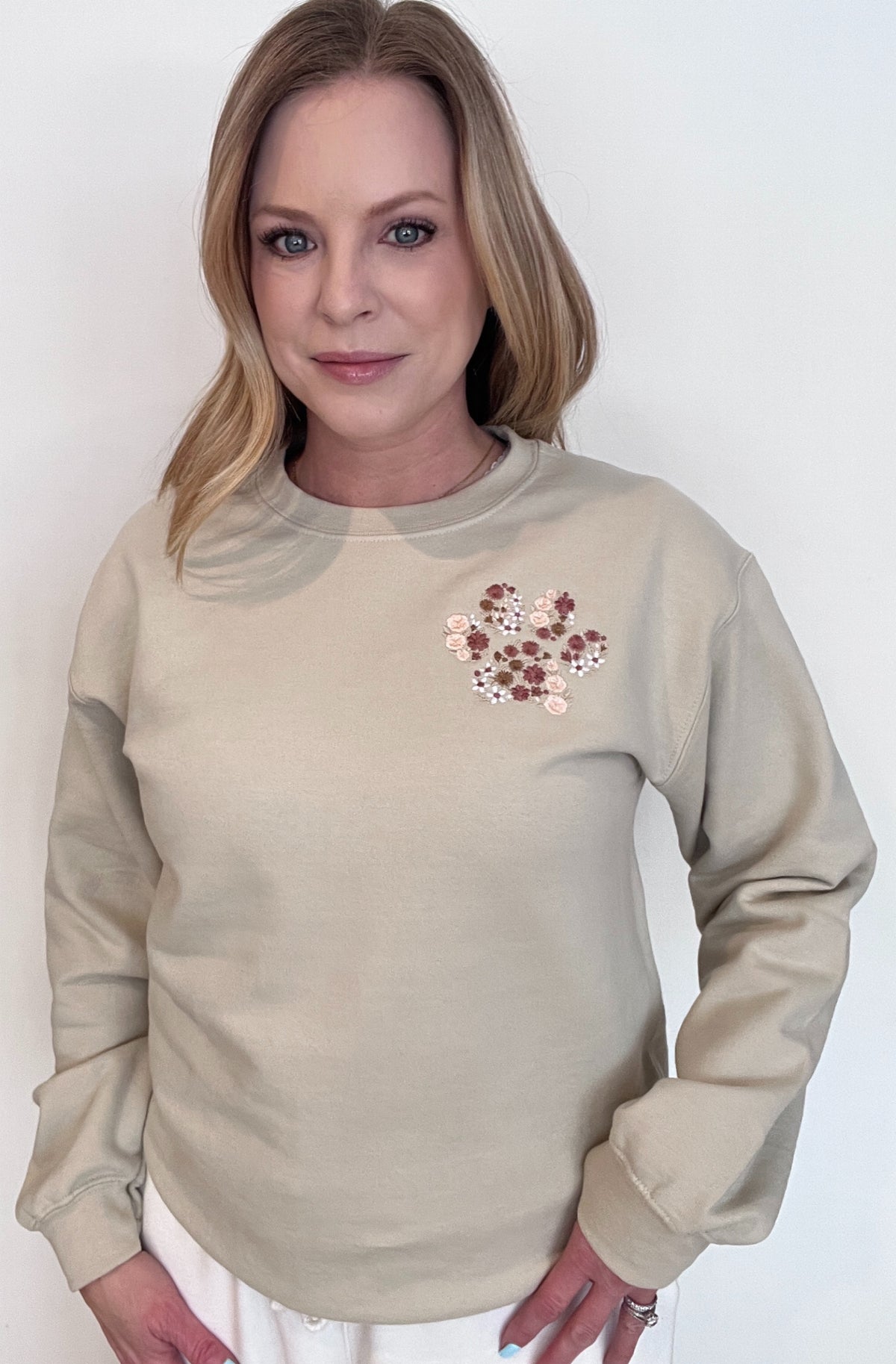 Puppy Love Sweatshirt-Sand-Final Sale