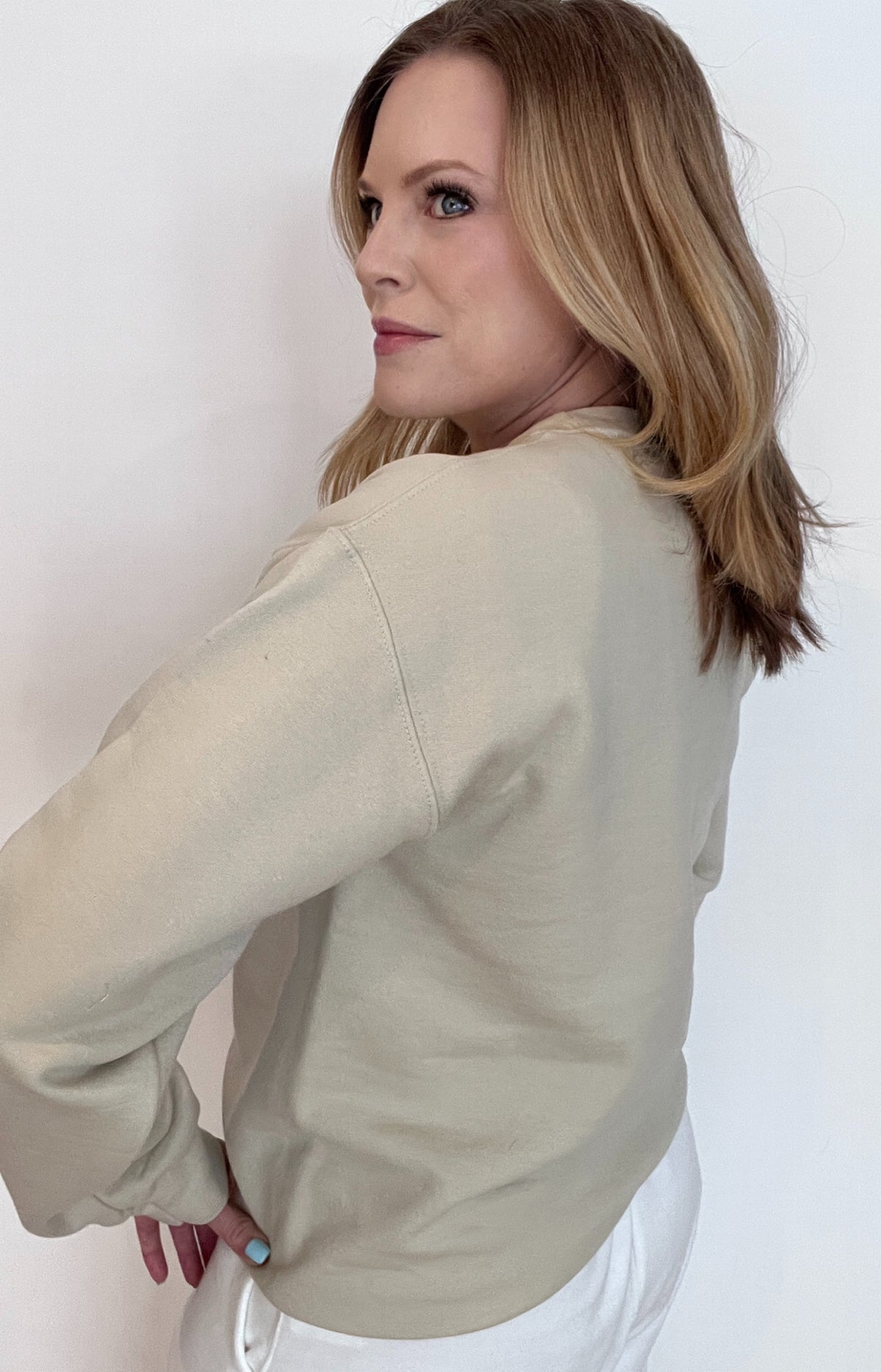 Puppy Love Sweatshirt-Sand-Final Sale
