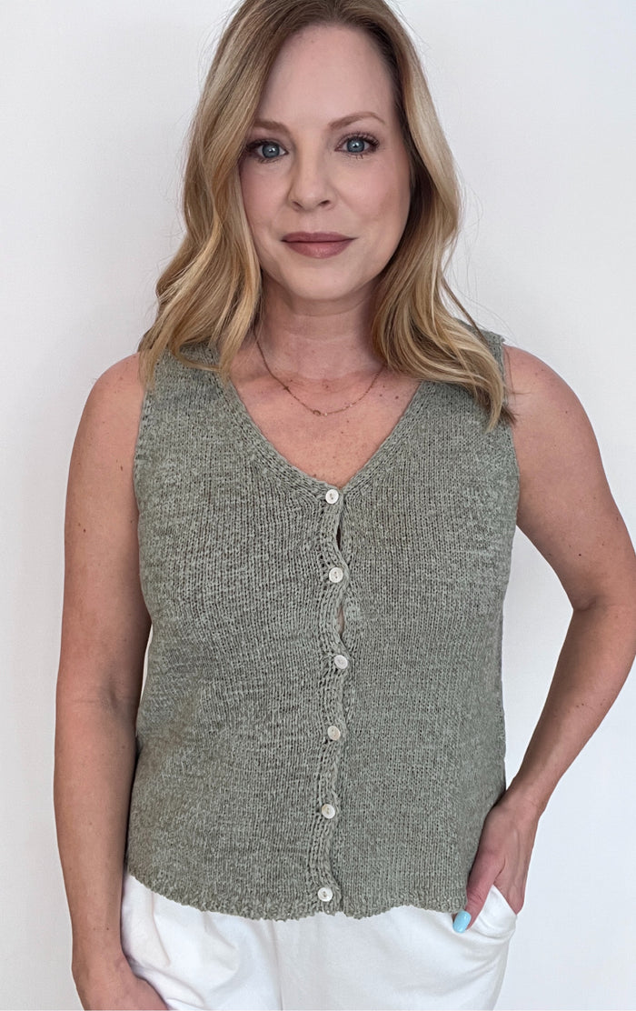 The Sage Knit Tank-Sage