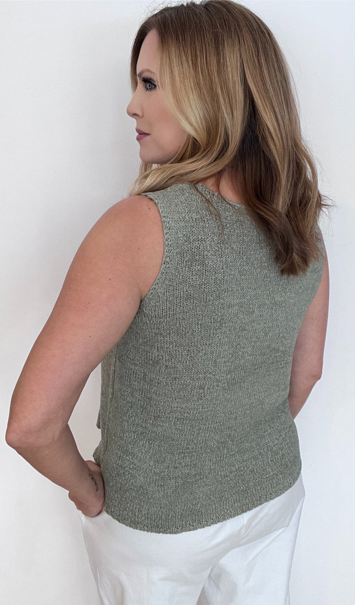 The Sage Knit Tank-Sage