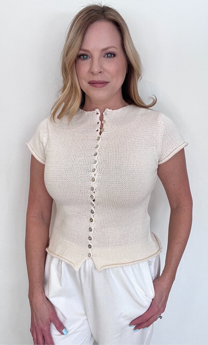 Spring Knit Top-Ivory