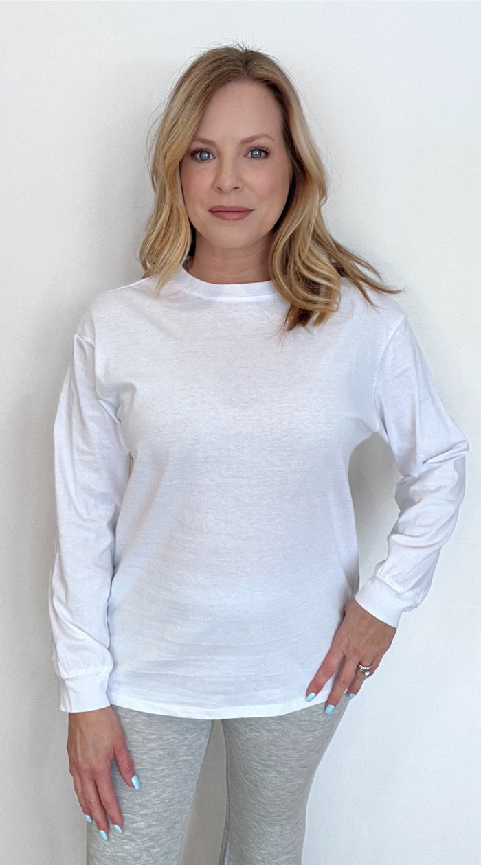 The Perfect Cotton Long Sleeve Tee-White