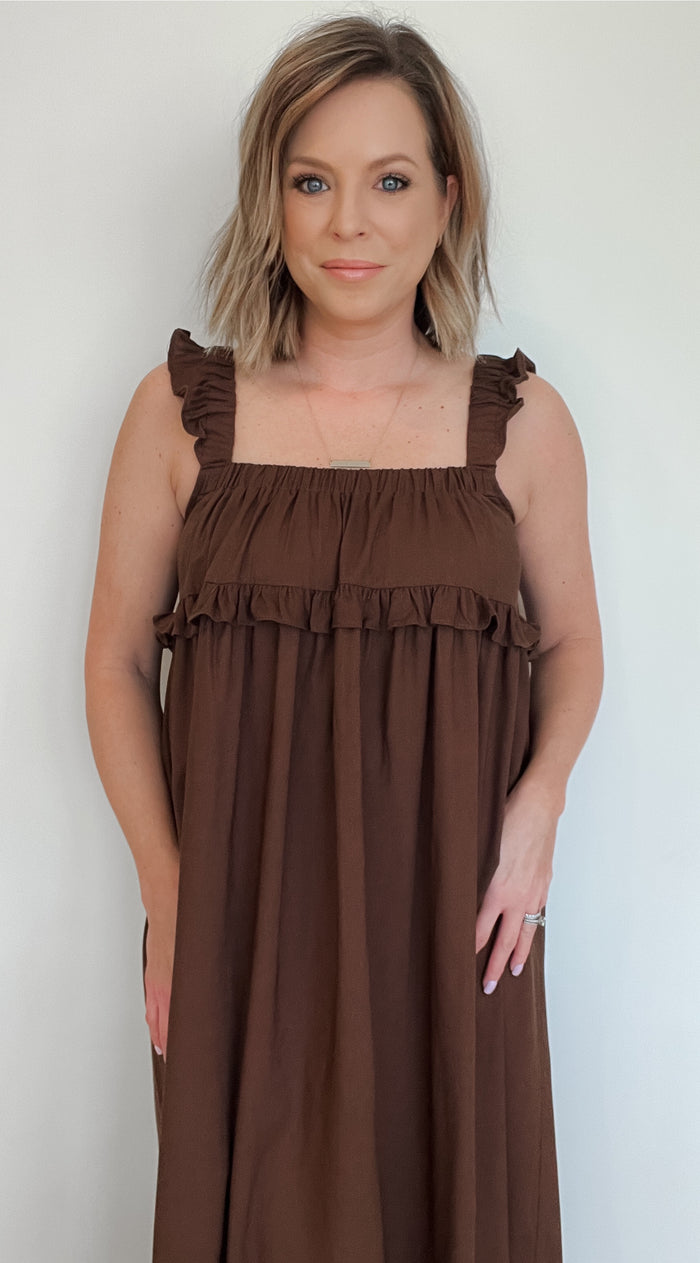 Hana Maxi Dress-Chocolate-Final Sale