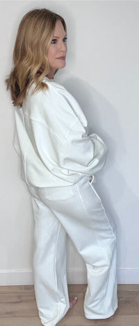 The Lounge Cotton Sweatpants-White-Final Sale