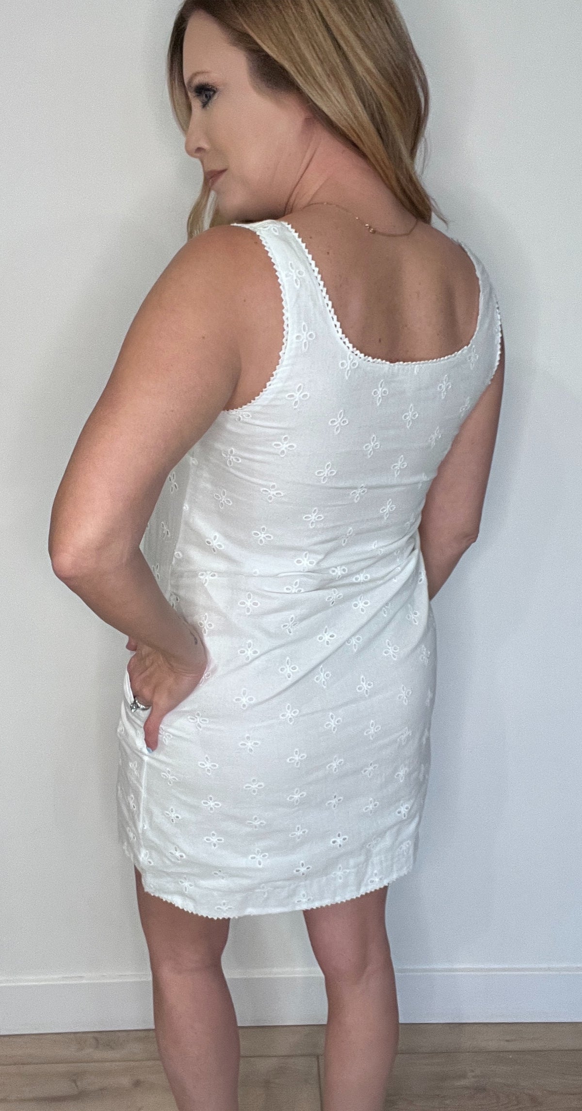 Laurel Eyelet Dress-White