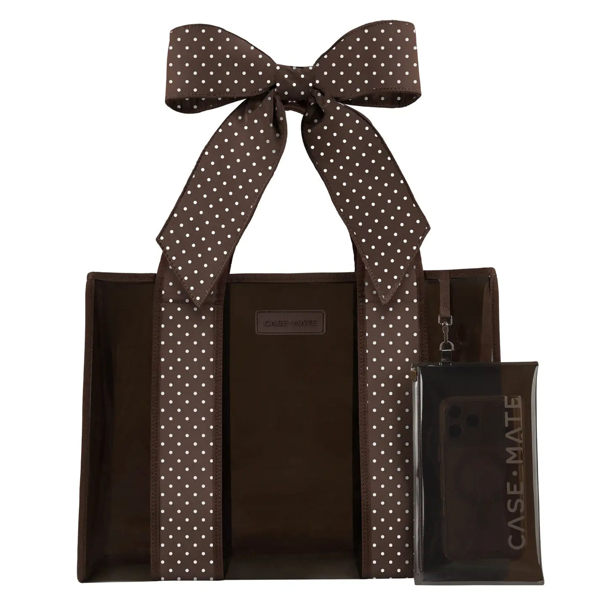 Polka Dot Bow Jelly Tote-Espresso
