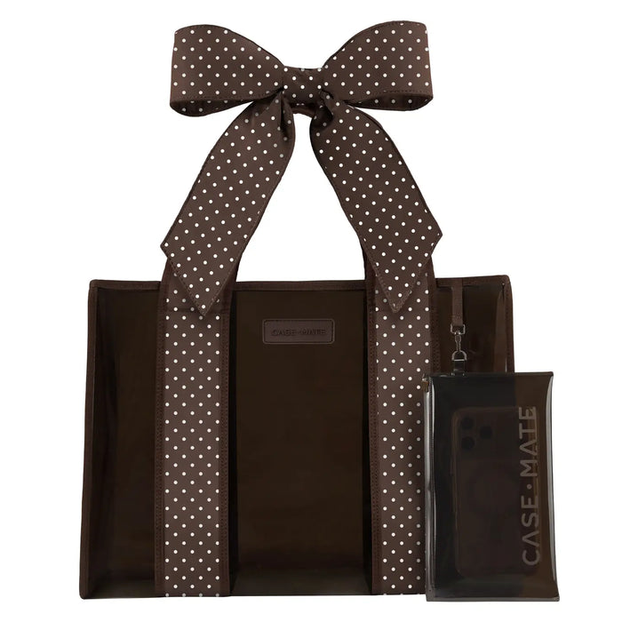 Polka Dot Bow Jelly Tote-Espresso