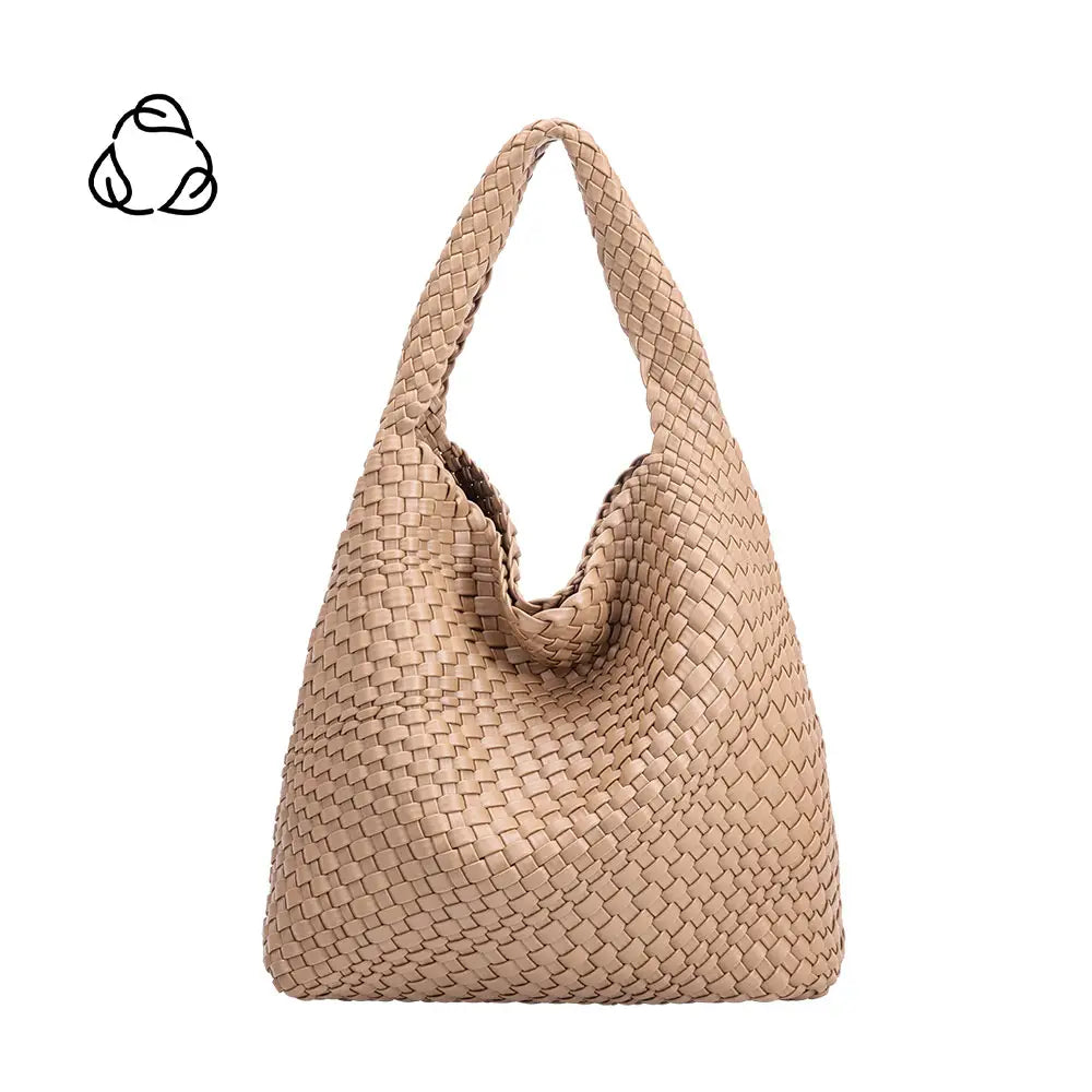 Johanna Woven Vegan Leather Tote-Nude -Final Sale