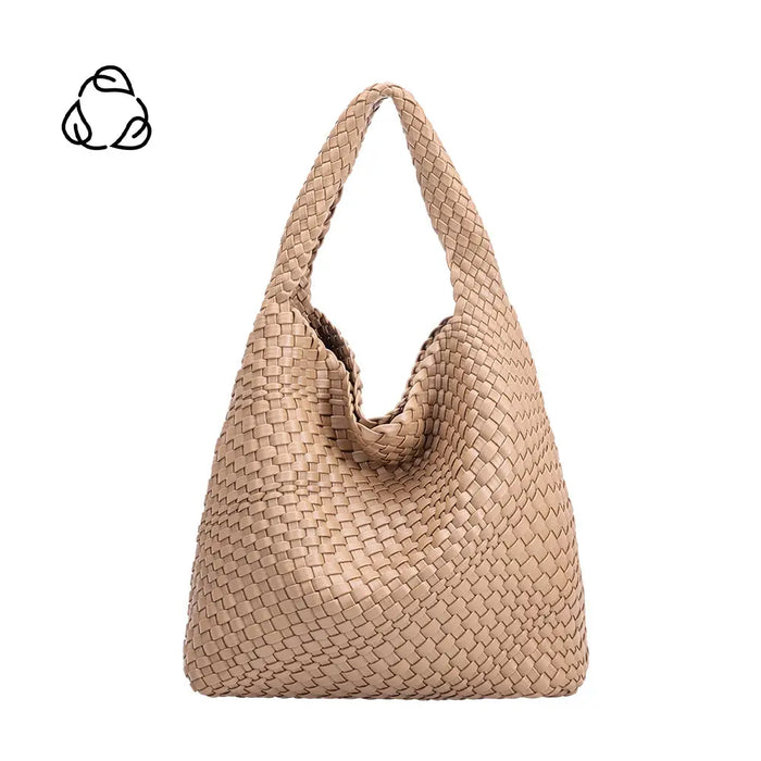 Johanna Woven Vegan Leather Tote-Nude -Final Sale