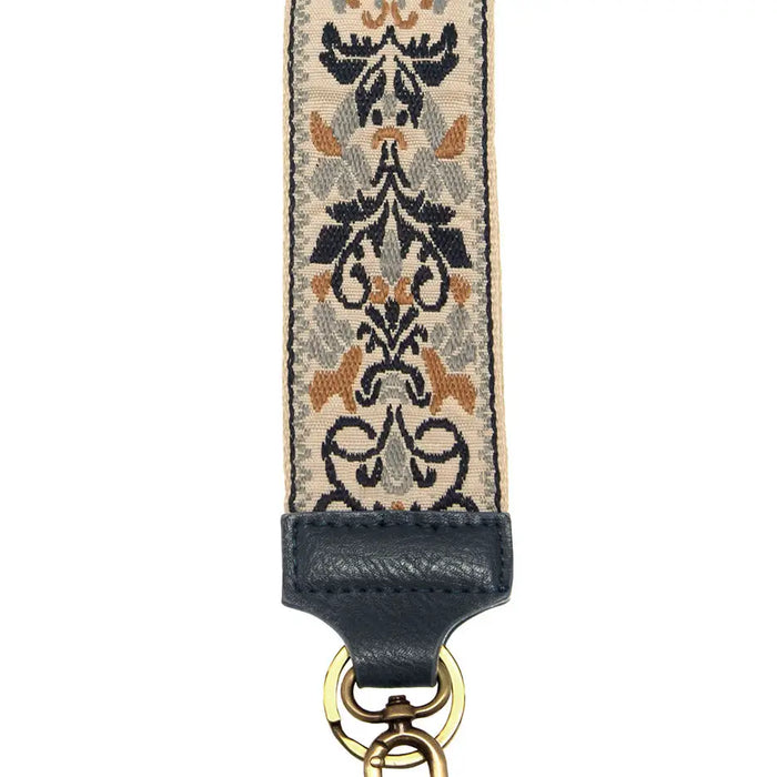 Floral Wristlet Strap-Navy