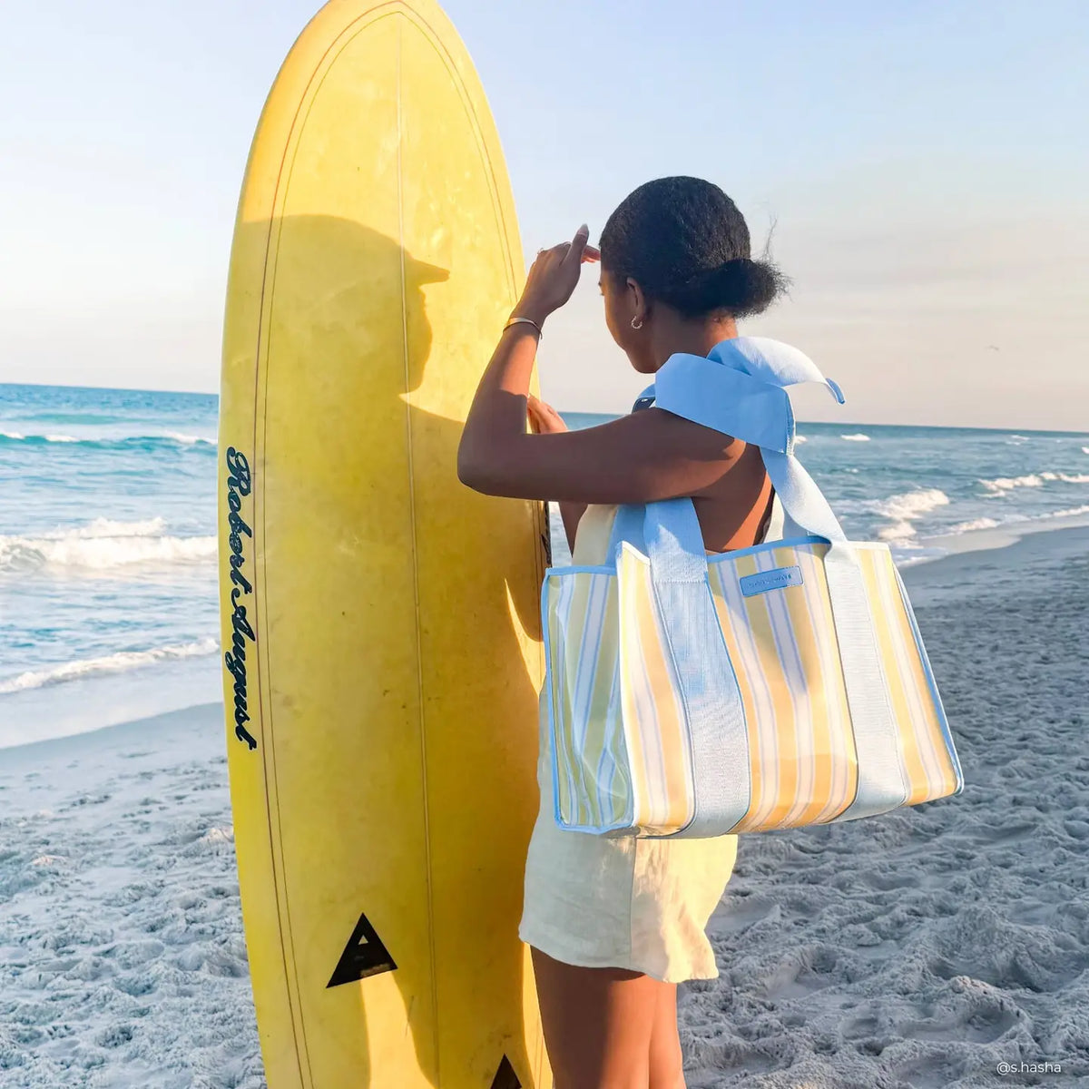 Cabana Stripe Bow Jelly Tote