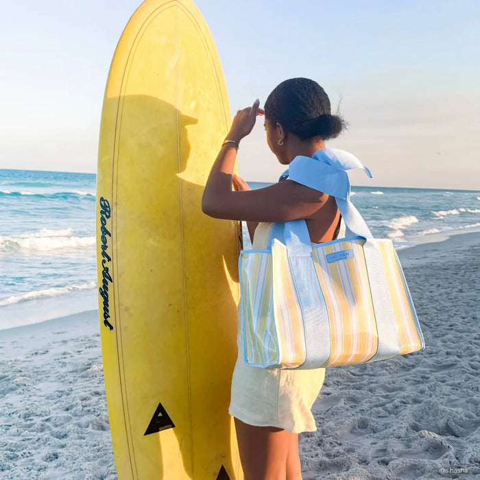 Cabana Stripe Bow Jelly Tote