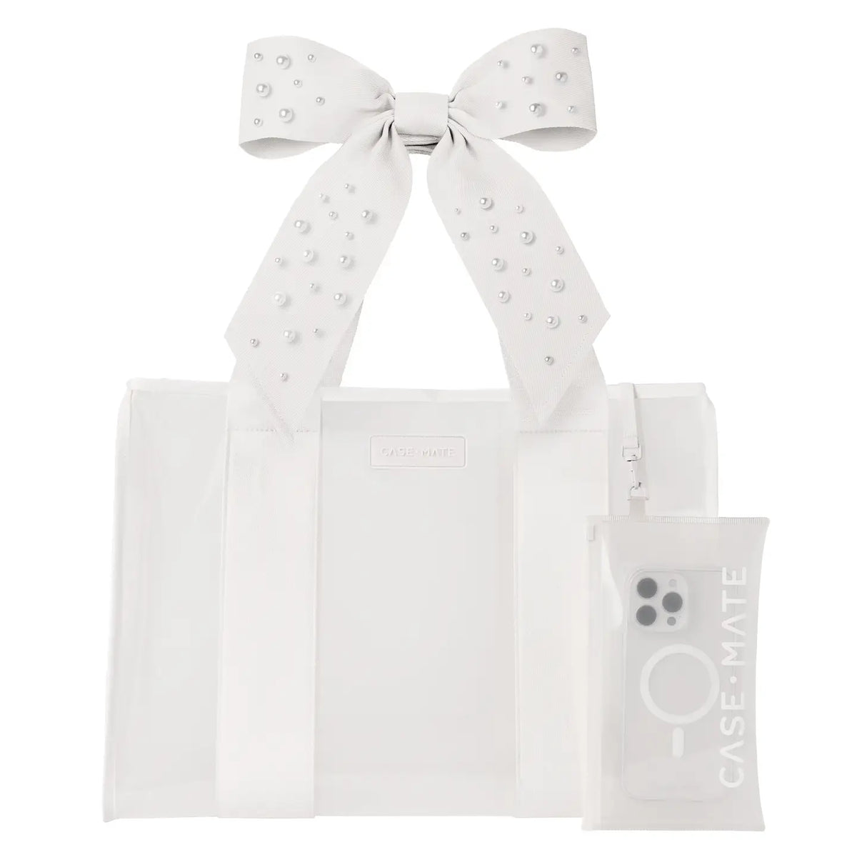 Ivory Pearl Bow Jelly Tote