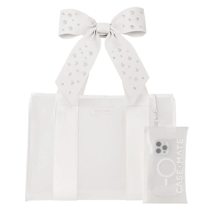 Ivory Pearl Bow Jelly Tote