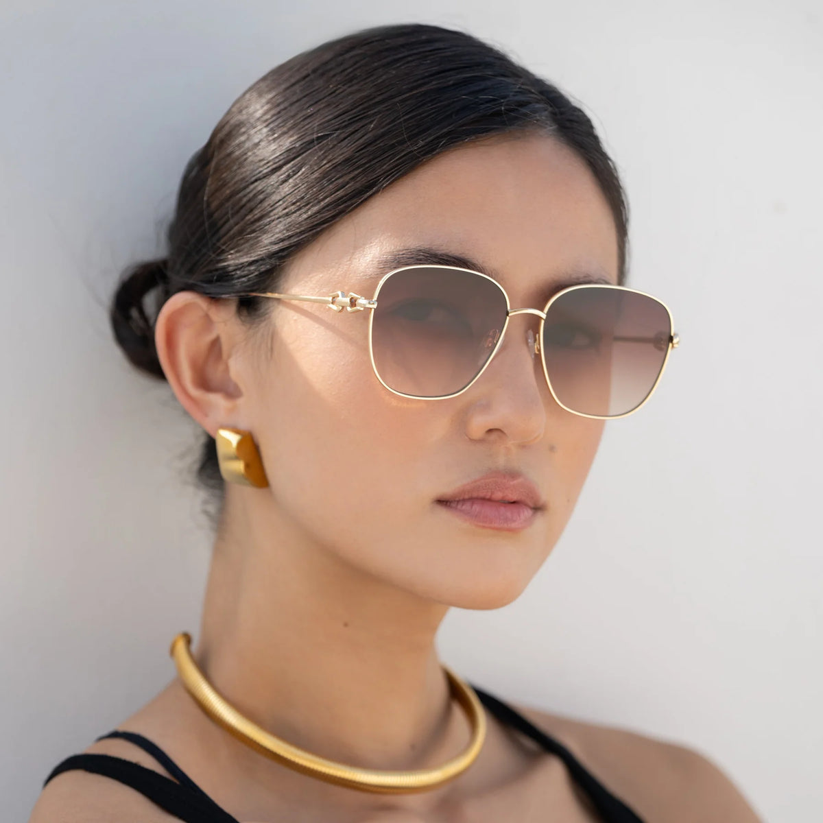 Lea Sunglasses-Gold/Brown