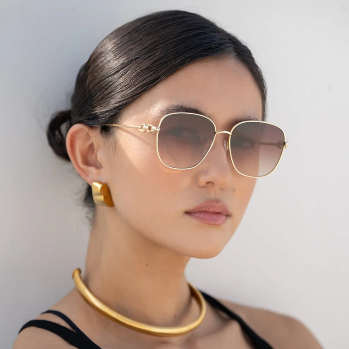 Lea Sunglasses-Gold/Brown