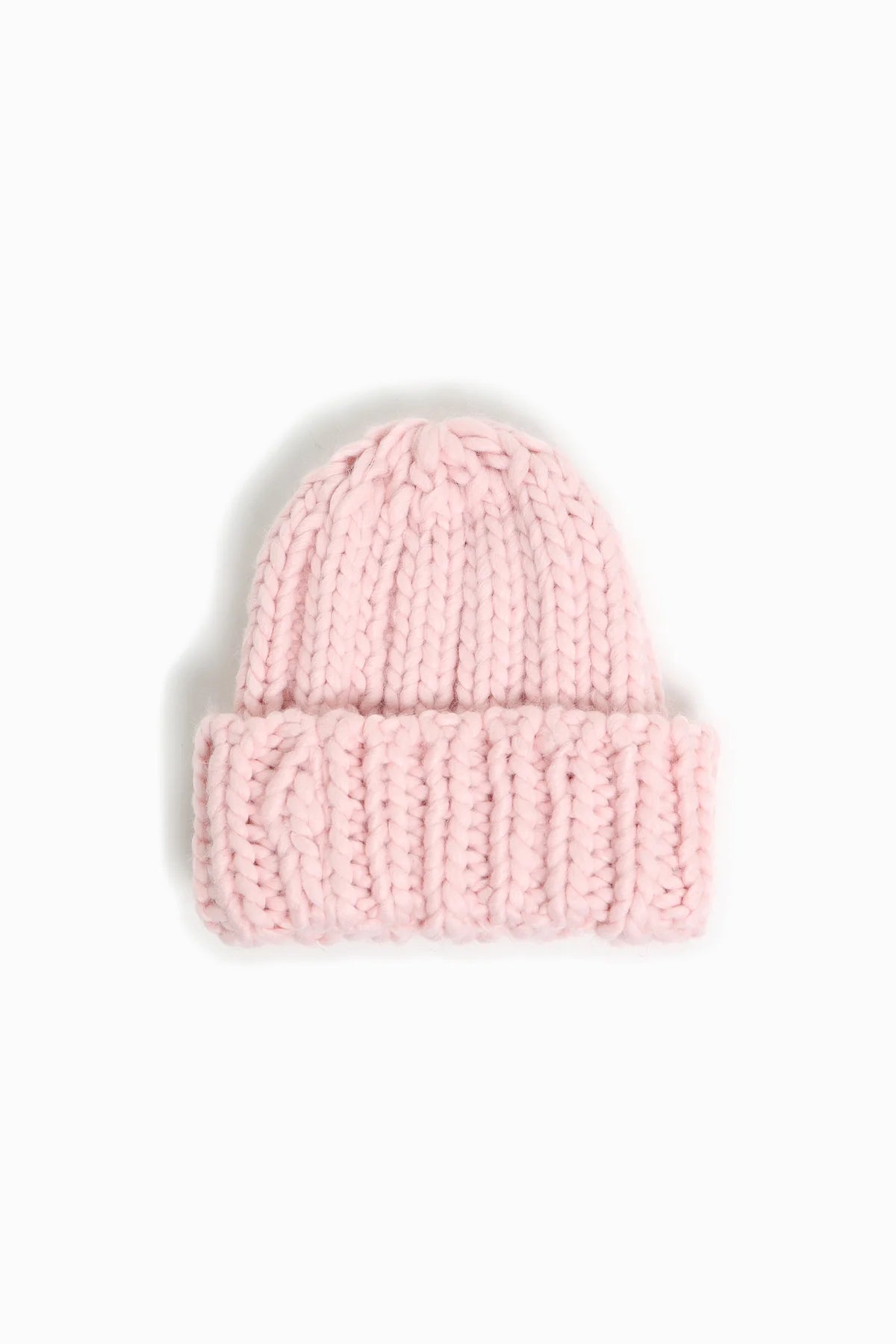 Hand Knit Beanie-Blush