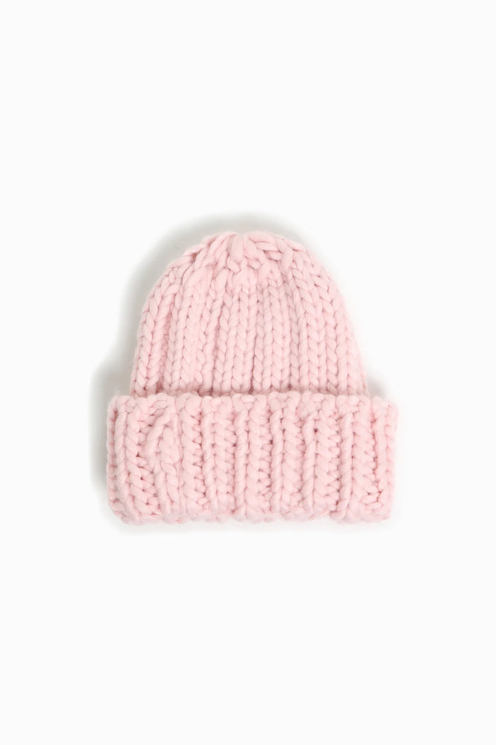 Hand Knit Beanie-Blush