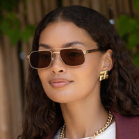 Vesper Sunglasses-Gold/Brown