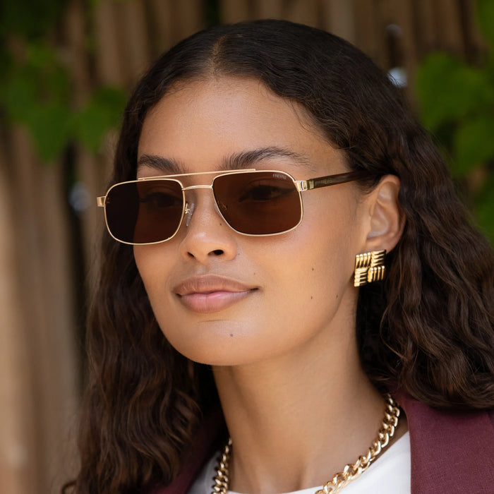 Vesper Sunglasses-Gold/Brown