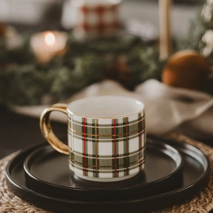 Plaid Mug-Green