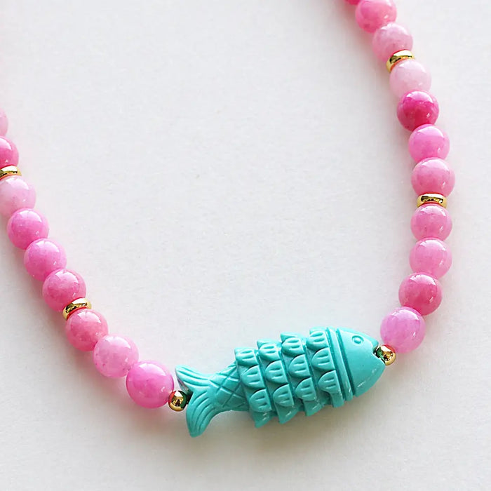 Esie Beaded Fish Necklace