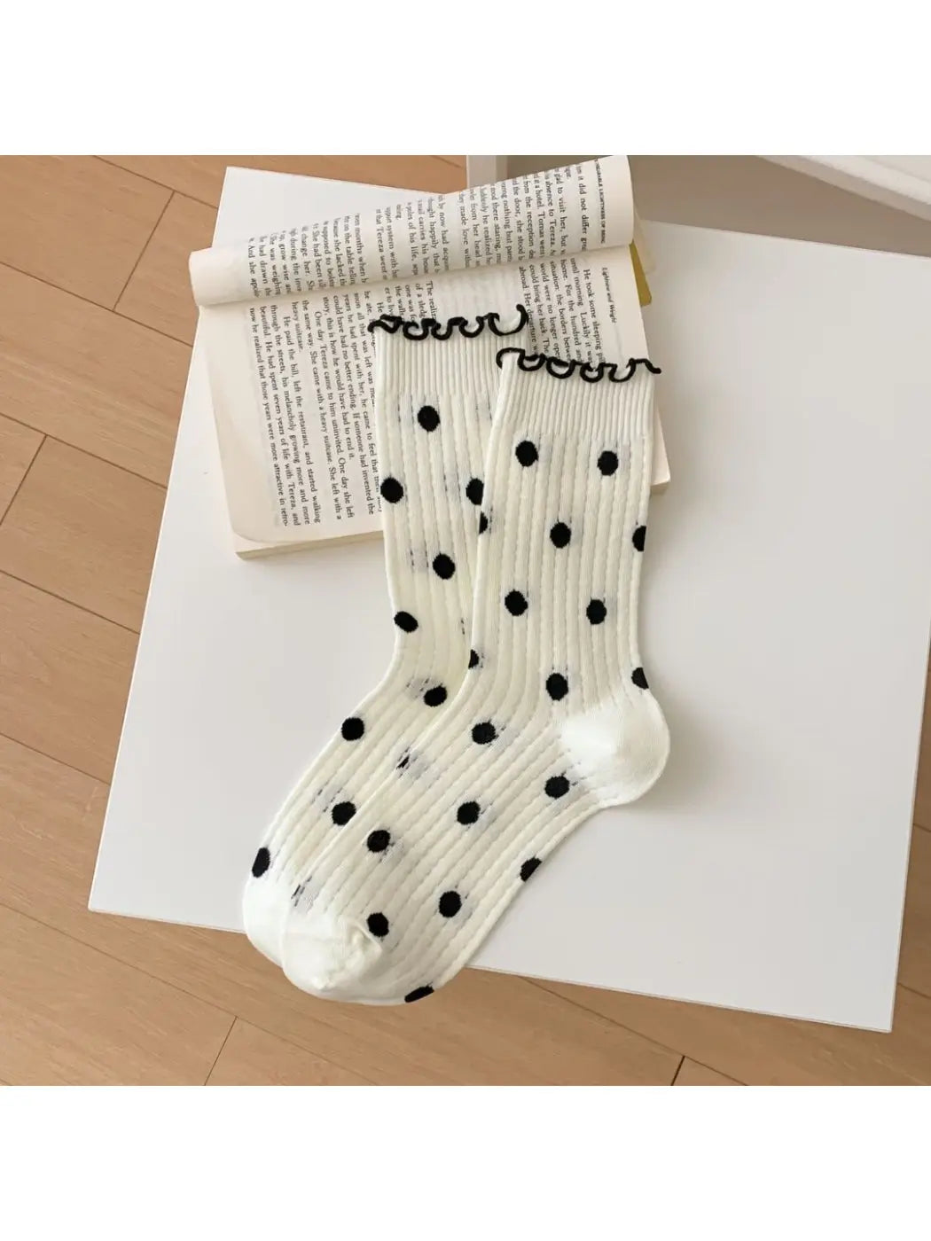 Polka Dot Socks-White