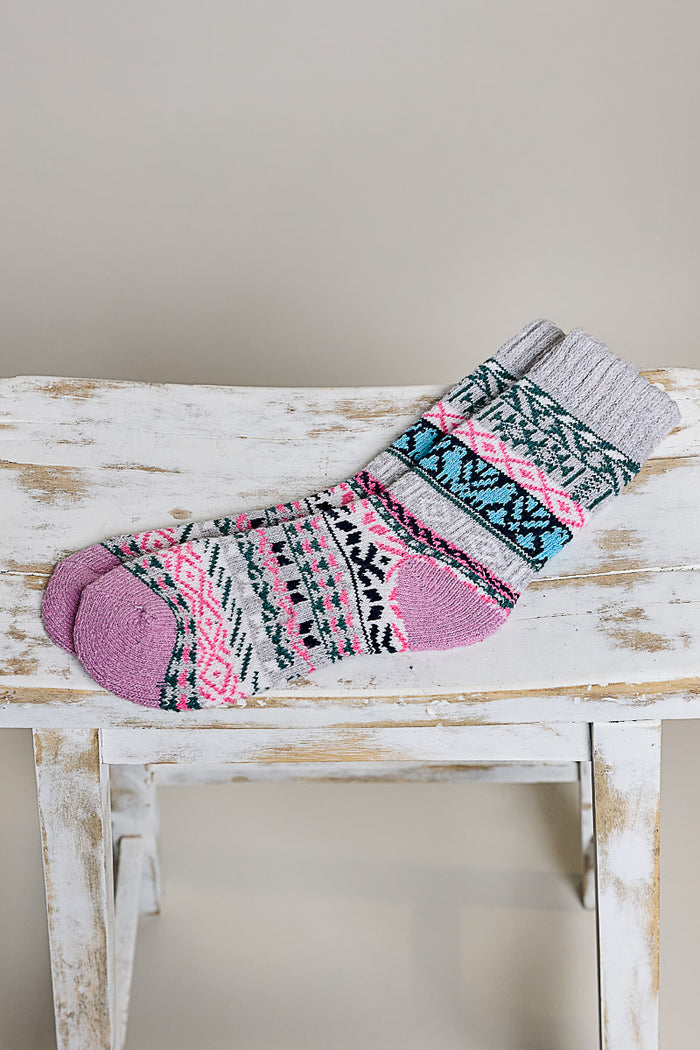 Daytrip Socks-Pink/Grey