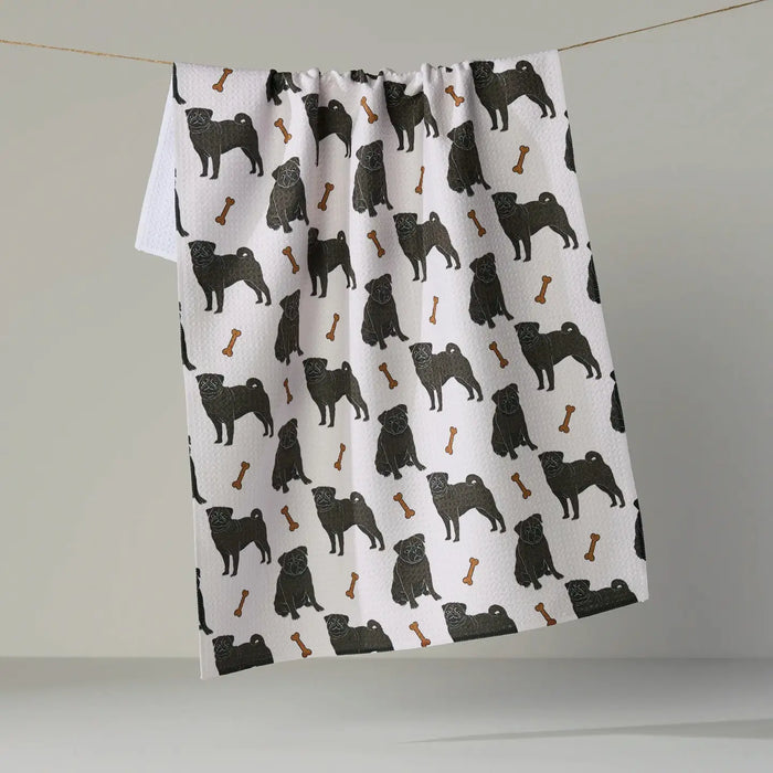 Pug Club Tea Towel